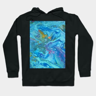 Tropical Swirl Acrylic Pour Painting Hoodie